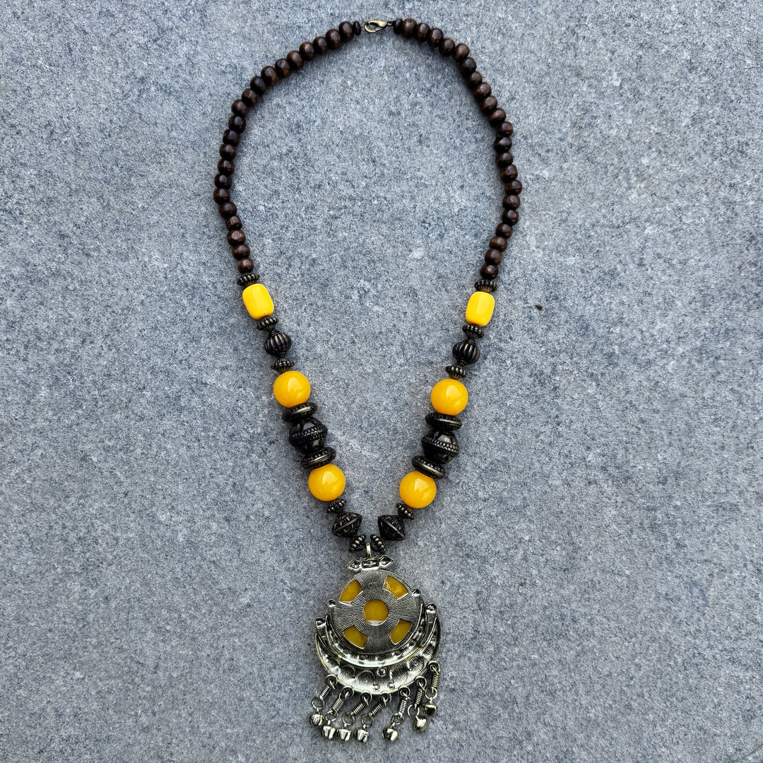 Bohemian Yellow and Turquoise Necklace