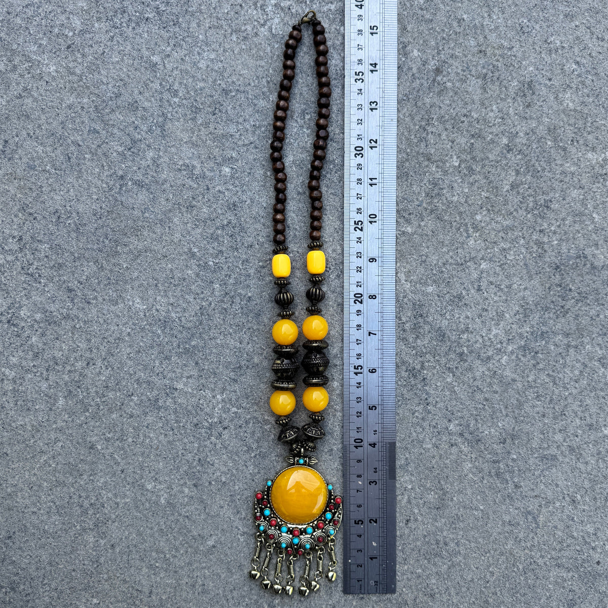 Bohemian Yellow and Turquoise Necklace