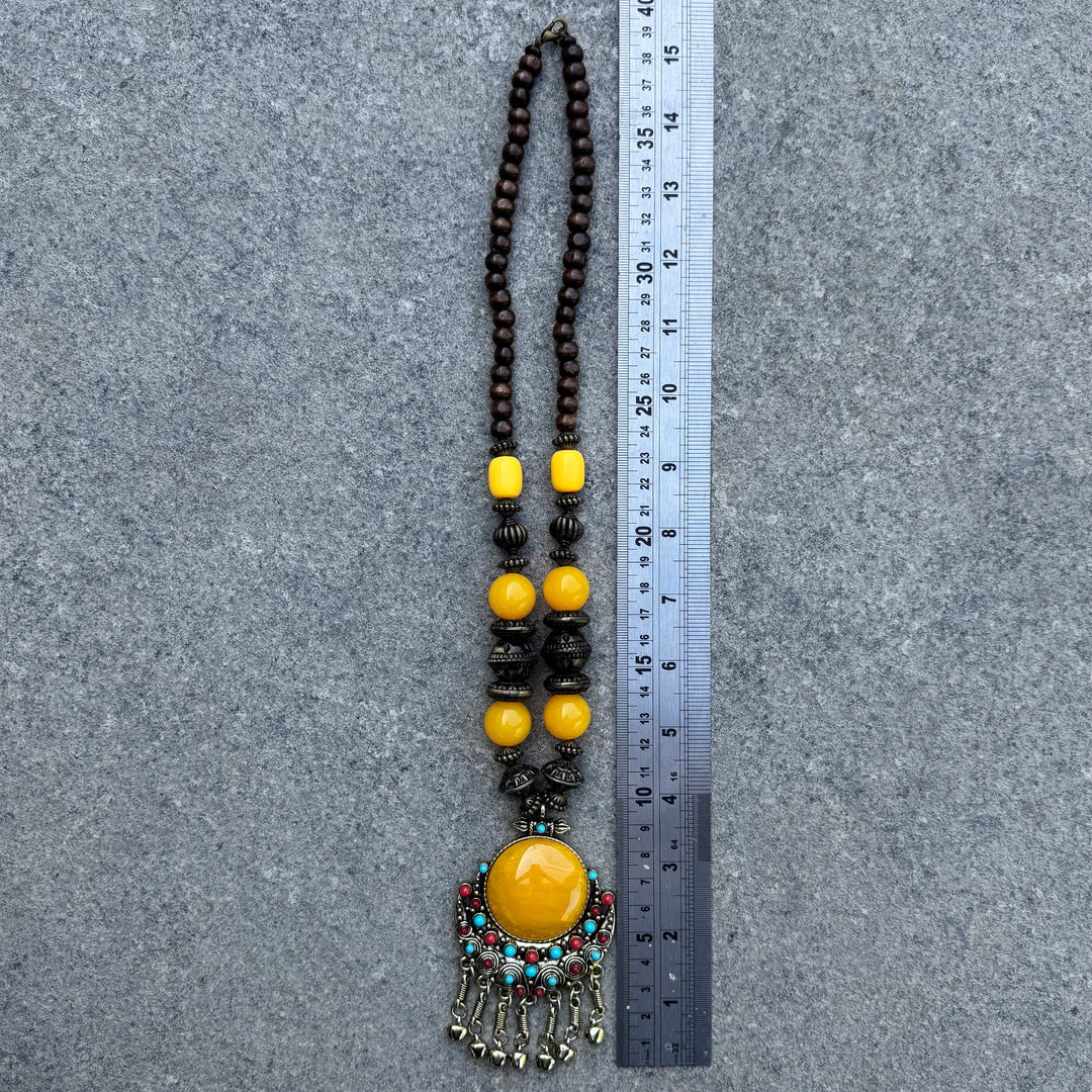 Bohemian Yellow and Turquoise Necklace