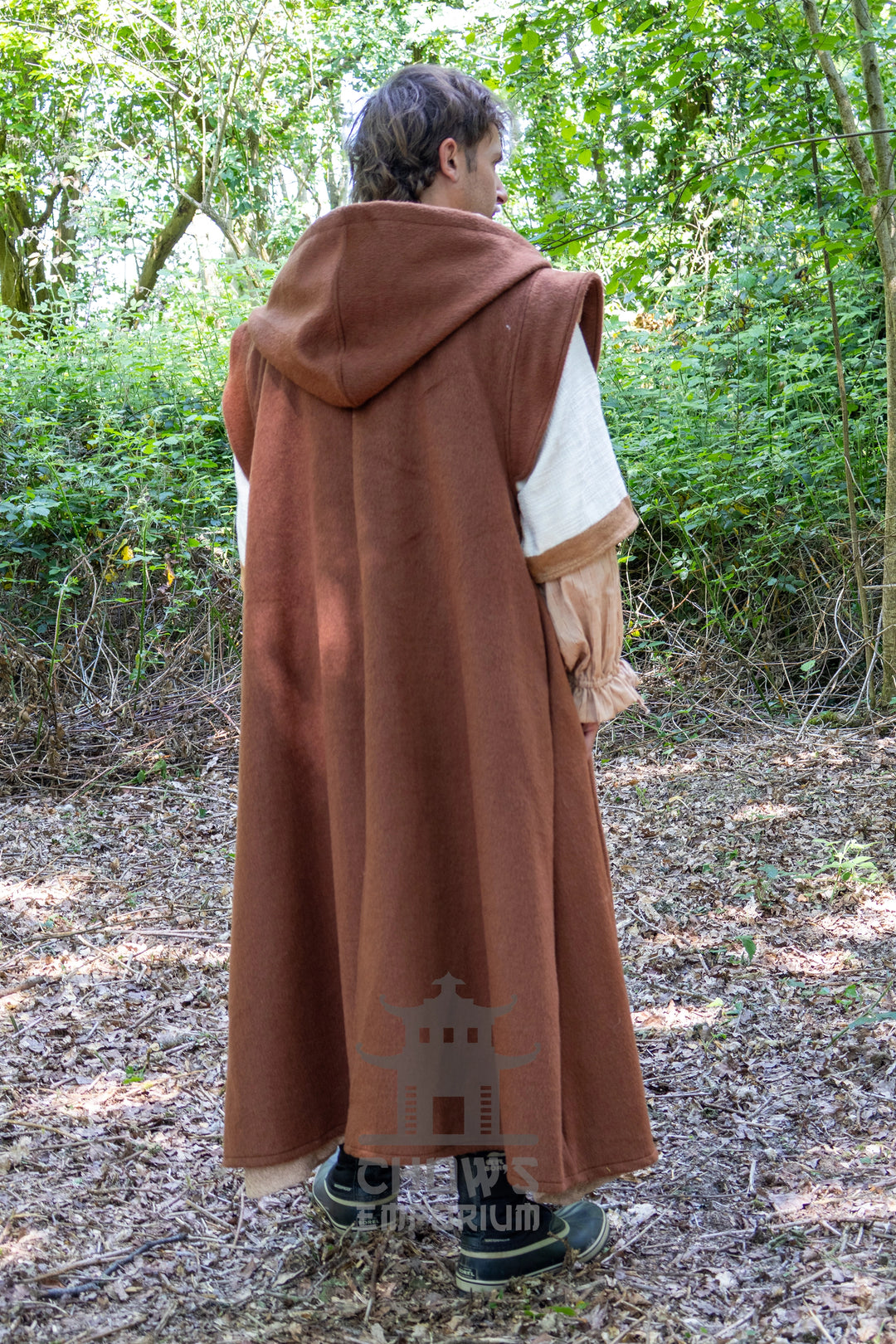 Rust Hooded Sleeveless Robe