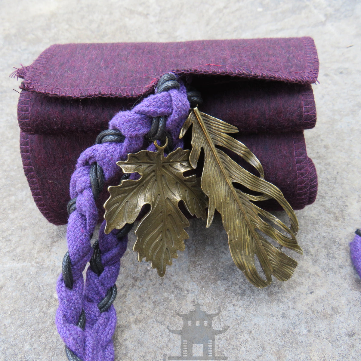 LARP Basic Outfit - 3 pieces Grey &amp; Purple (Tunic, Hood, Sash)