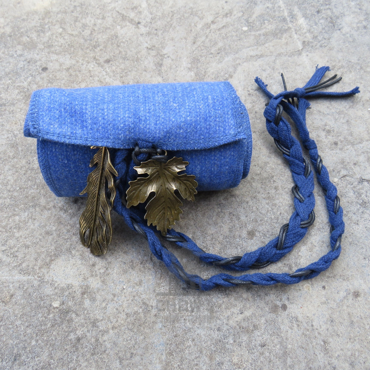 Blue Wool Decorated Sash