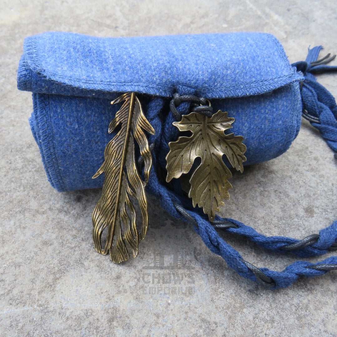 Blue Wool Decorated Sash