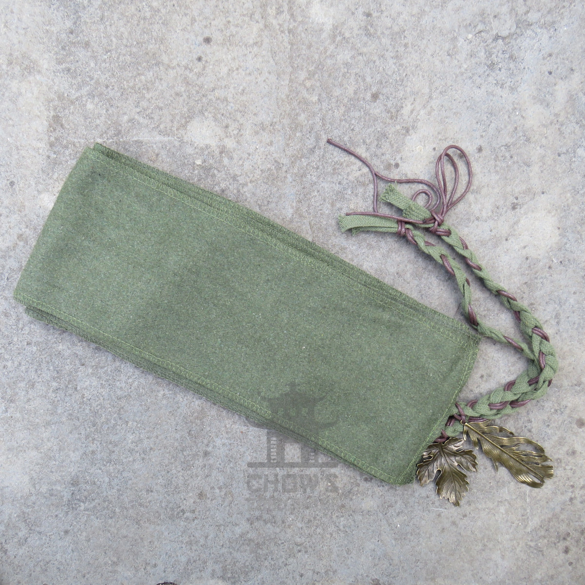 Green Wool Decorated Sash