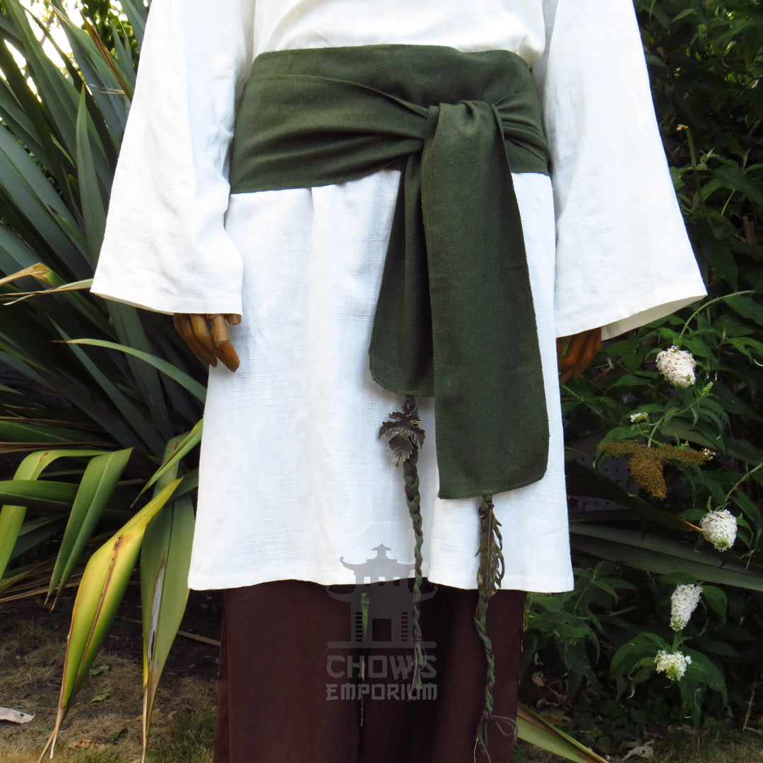 Green Wool Decorated Sash