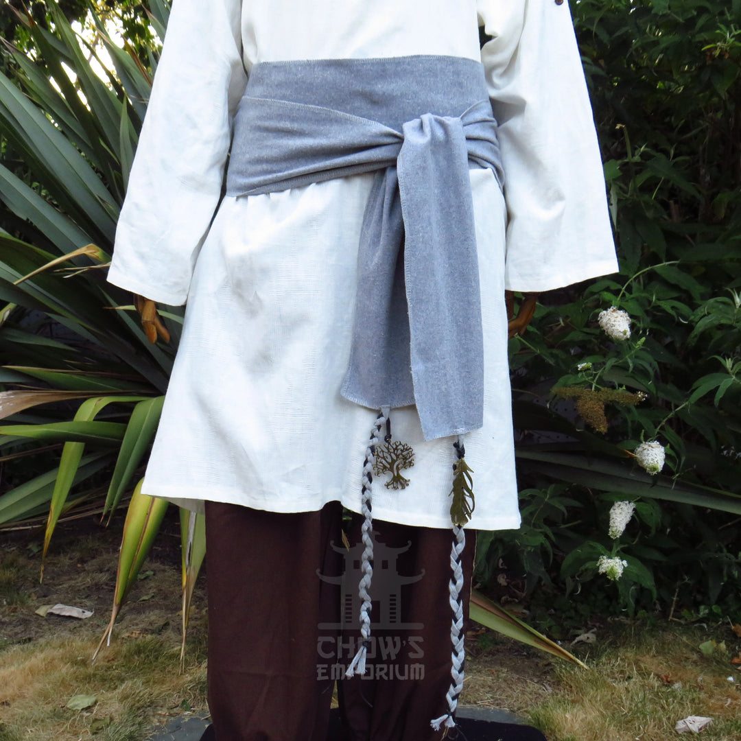 Light Grey Wool Decorated Sash