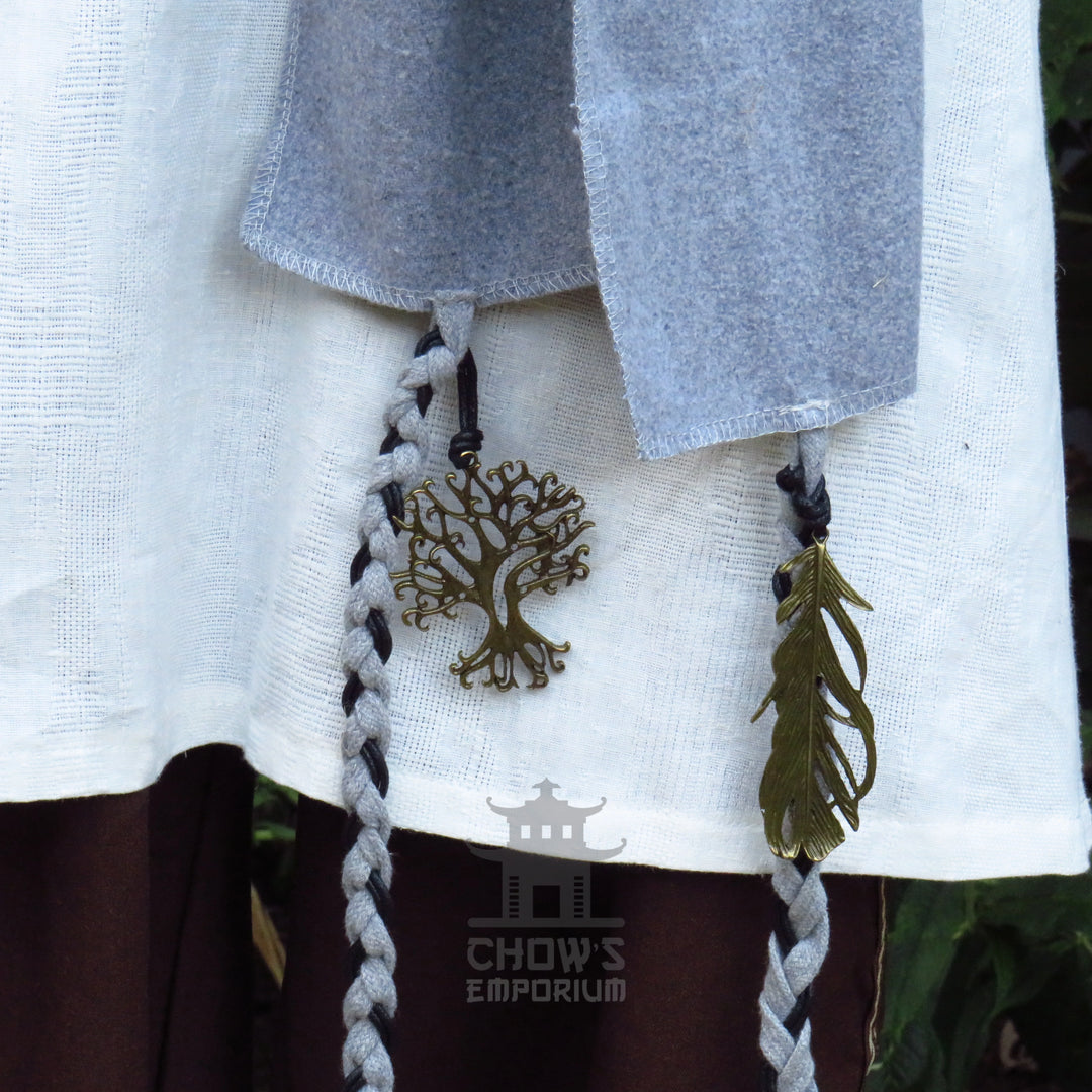 Light Grey Wool Decorated Sash