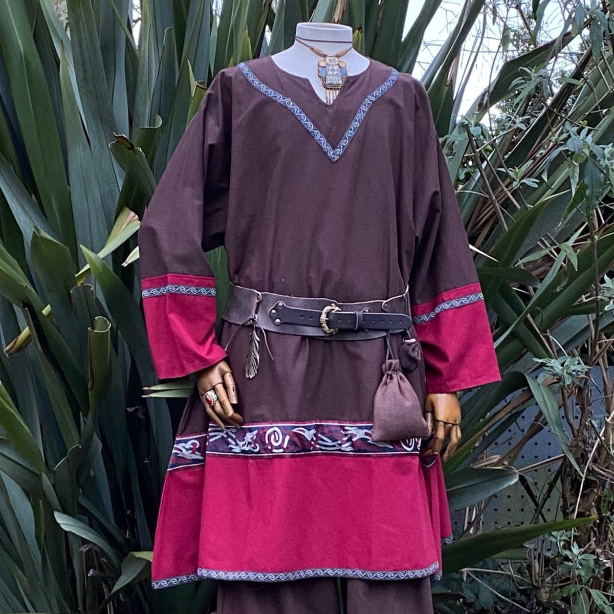 brown red Viking tunic for LARP.