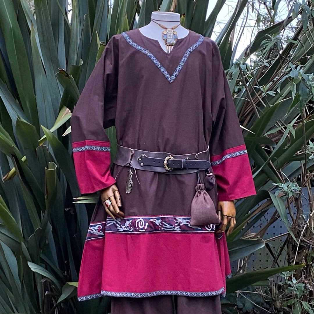 brown red Viking tunic for LARP.