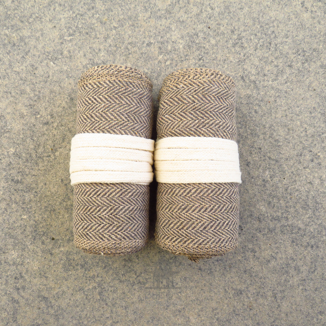 Light Brown Herringbone Wool Leg Wraps