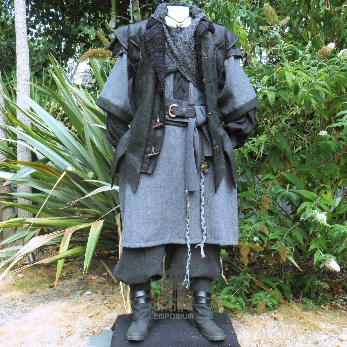 The Ashen Huntsman LARP Outfit - 3+ pieces (Robe, Hood, Sash)