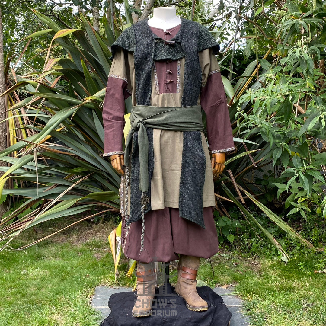 Dark Green Wool Scarf Hood