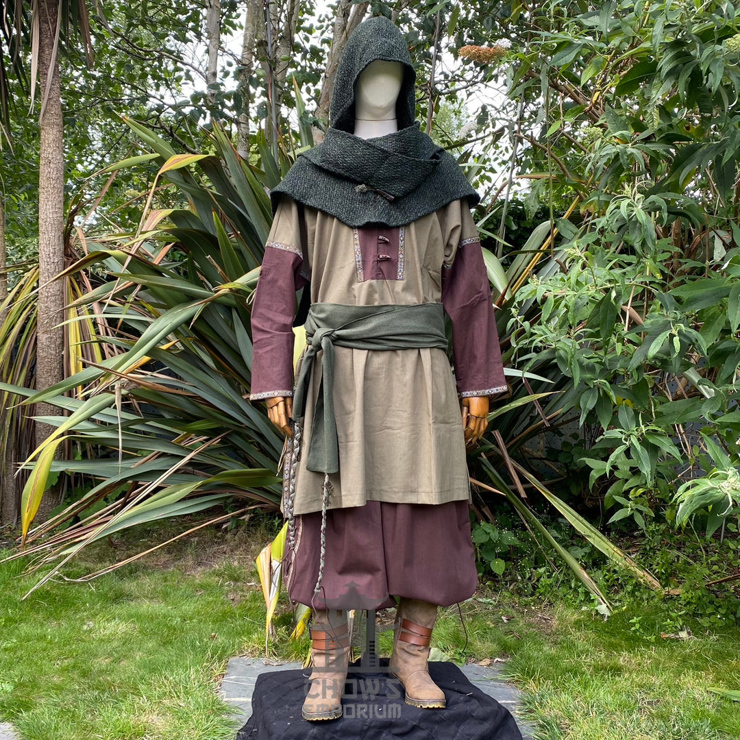 Dark Green Wool Scarf Hood