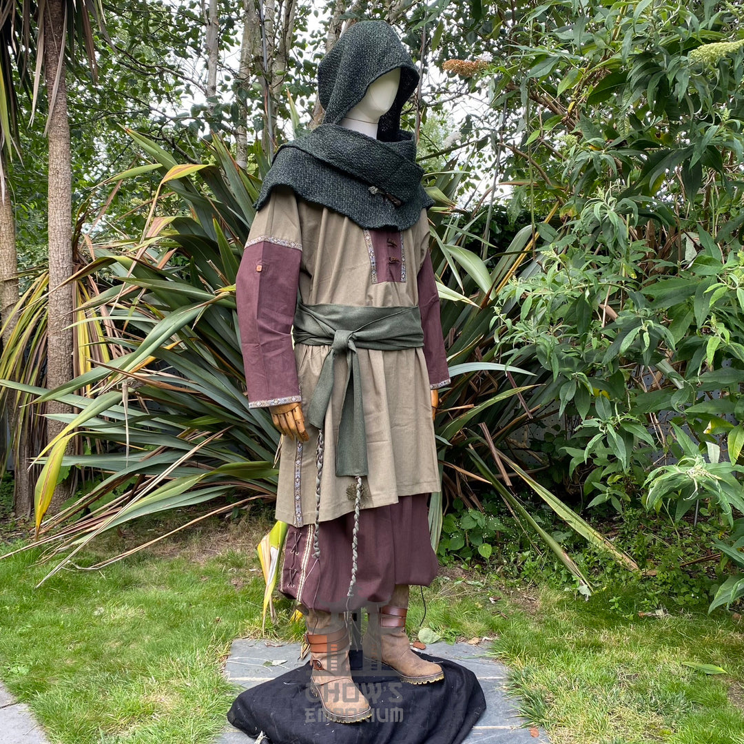 Dark Green Wool Scarf Hood