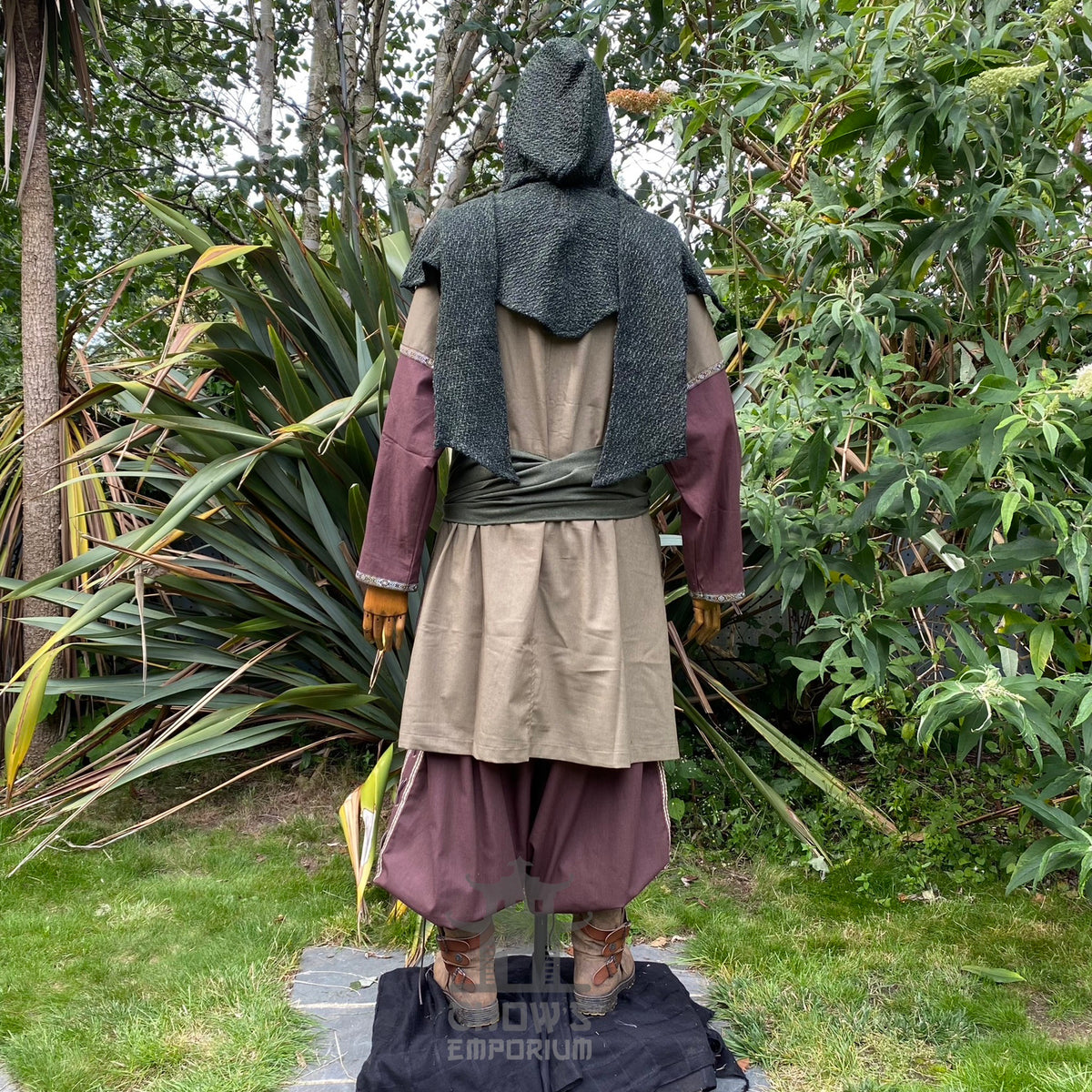 Dark Green Wool Scarf Hood