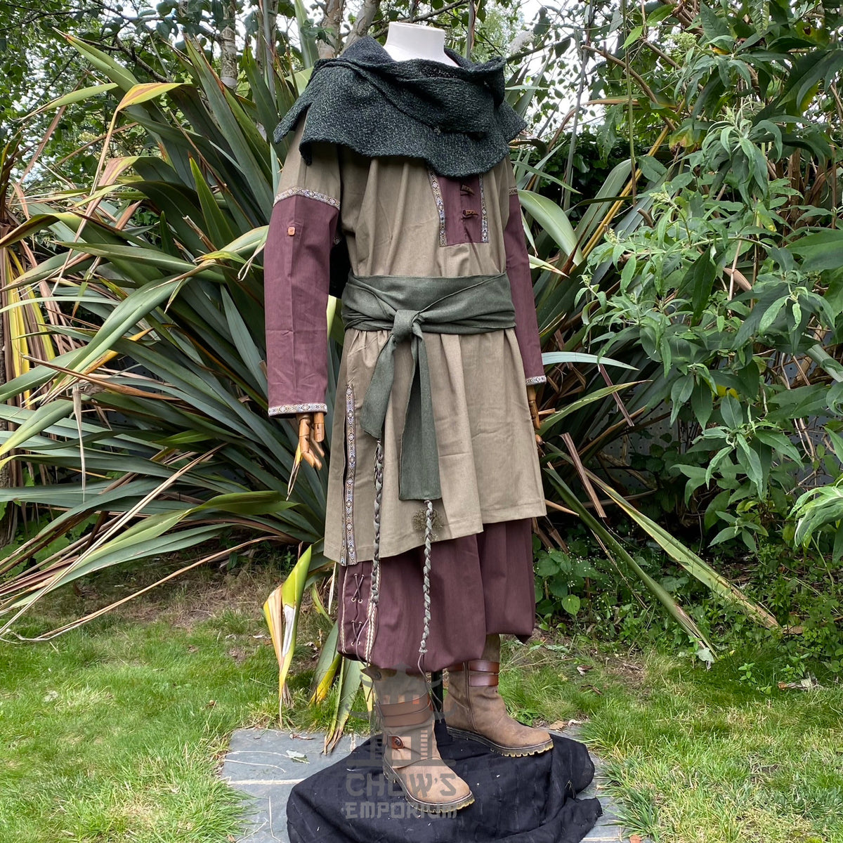 Dark Green Wool Scarf Hood
