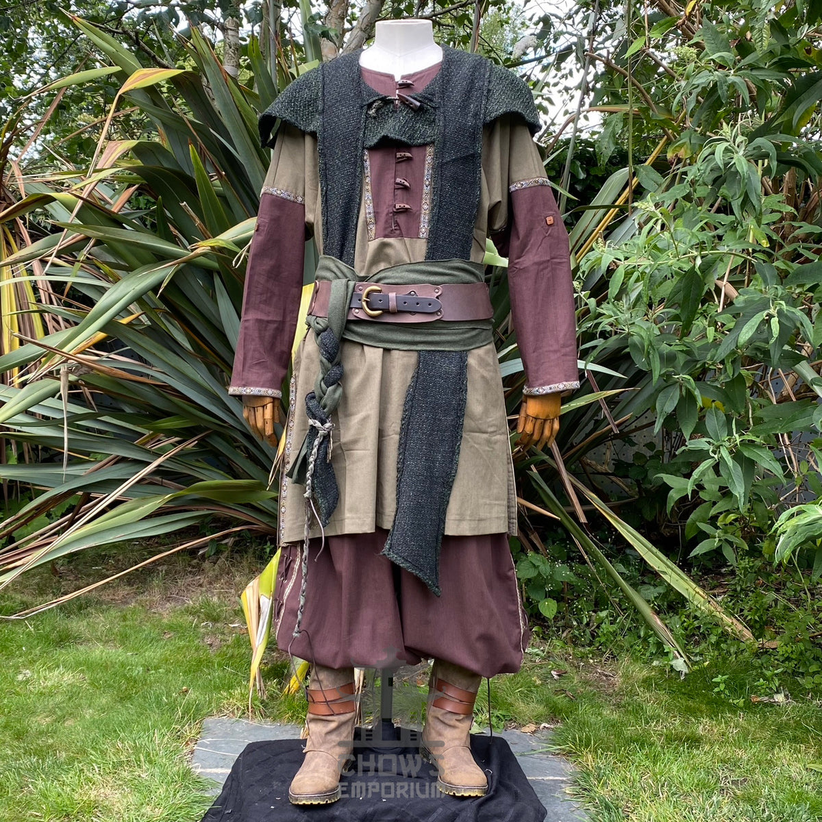 Dark Green Wool Scarf Hood