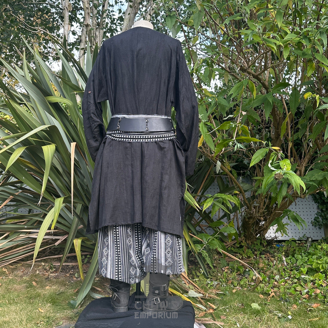 black textured medieval tunic.