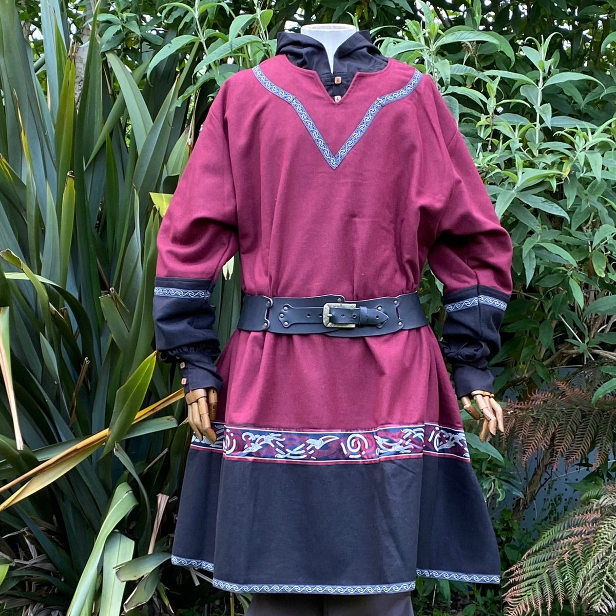 Medieval-style Viking tunic with ornate embroidery.