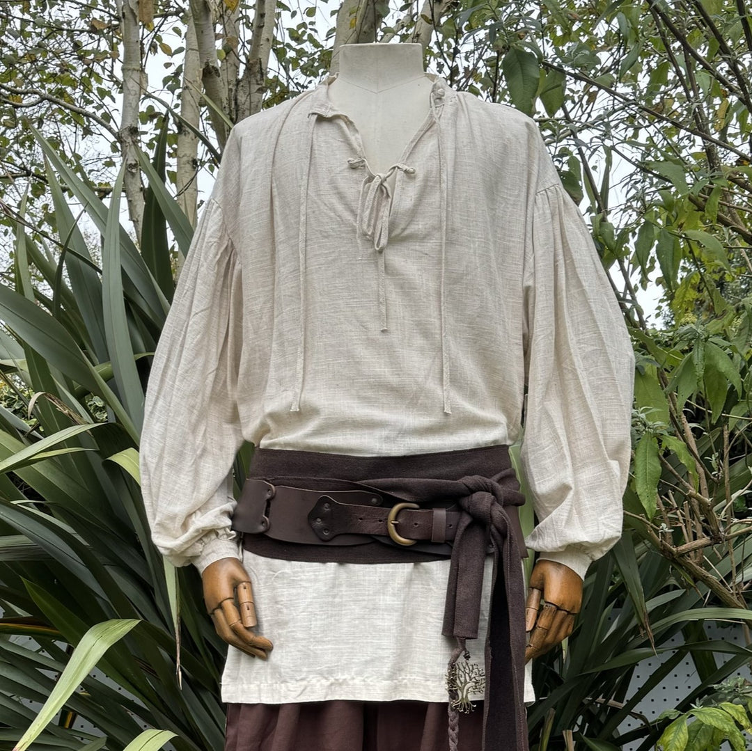 natural cotton linen medieval shirt.