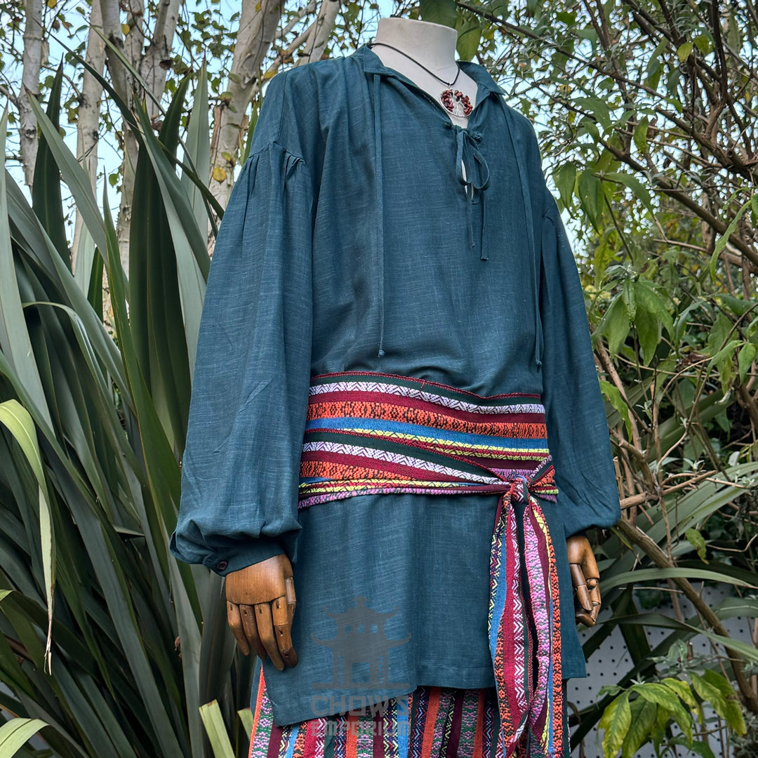 breathable teal medieval shirt for cosplay and LARP.