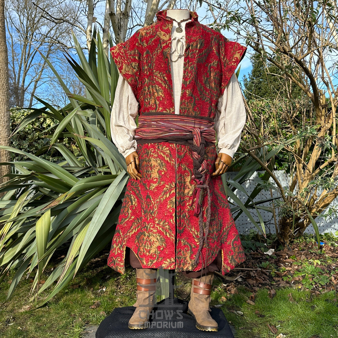 Gilded Crimson Duke Set, 4+ pieces (Waistcoat, Shirt, Sash & Necklace)