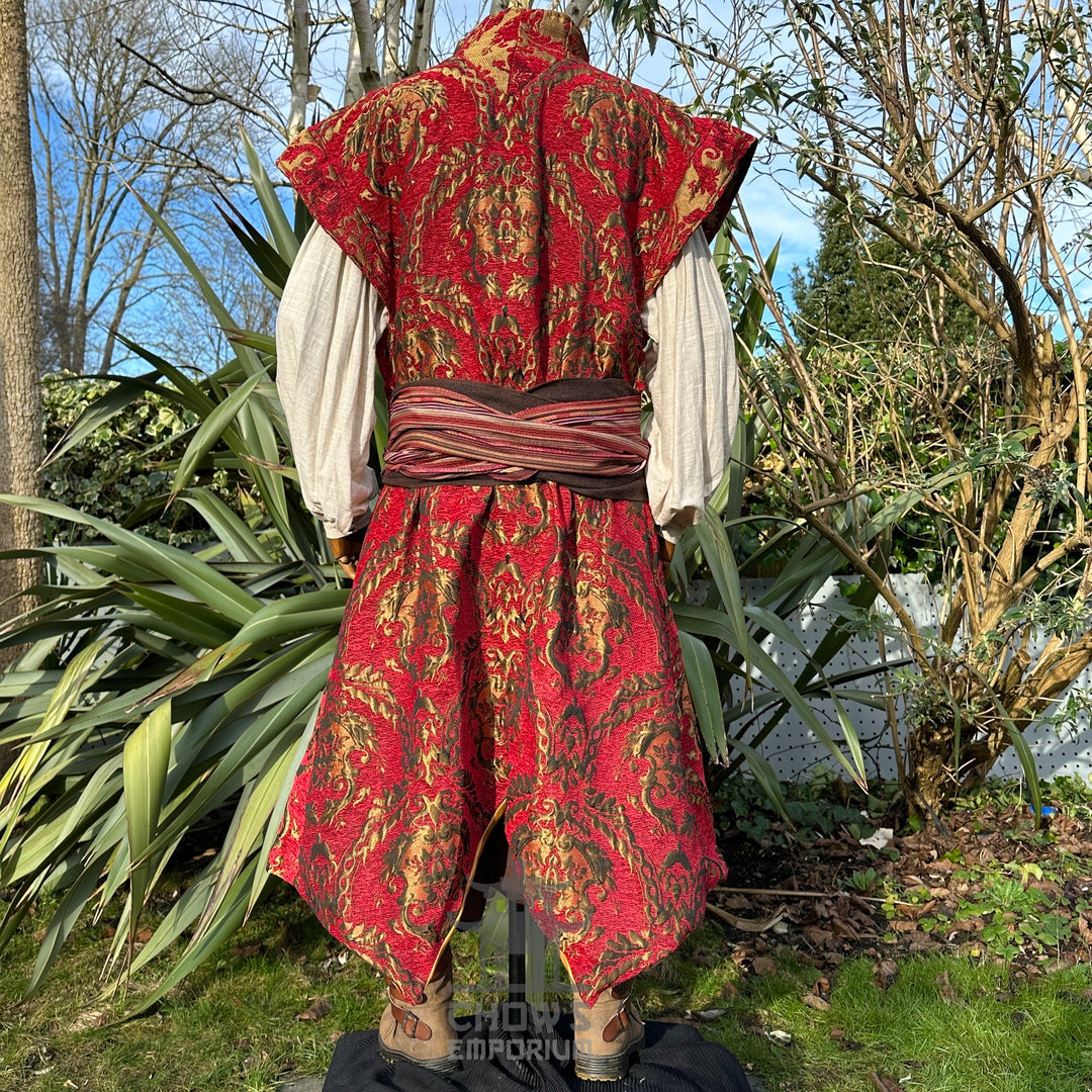 Gilded Crimson Duke Set, 4+ pieces (Waistcoat, Shirt, Sash & Necklace)