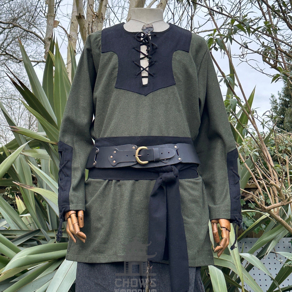 green black wool Viking shirt for LARP.