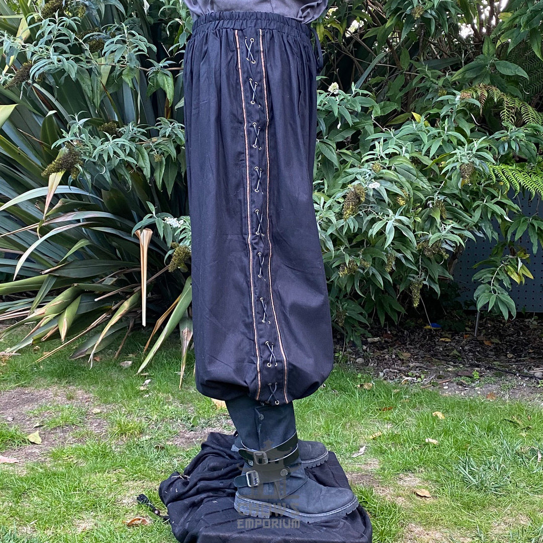 LARP Basic Outfit - 3 Piece Blue &amp; Black (Tunic, Trousers &amp; Sash)