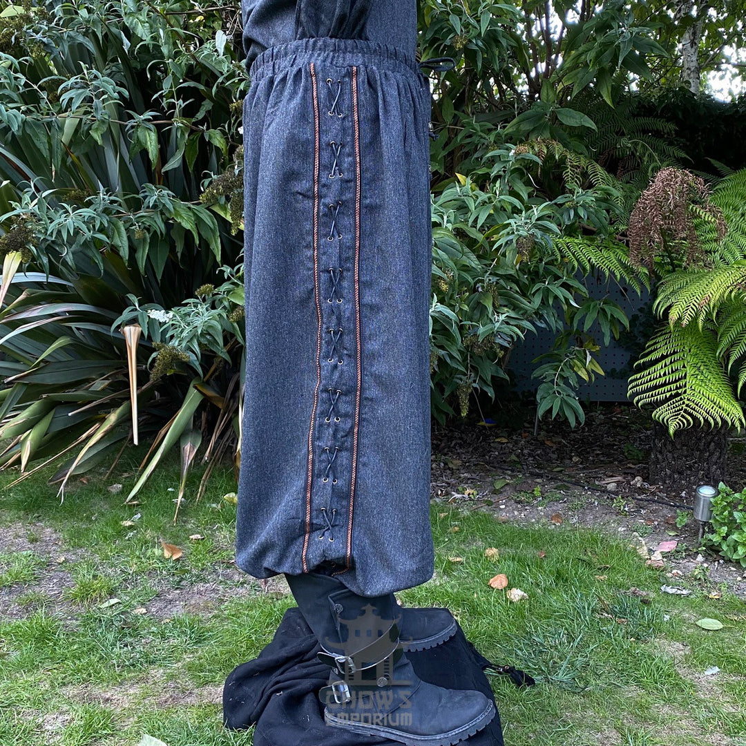 LARP Basic Outfit - 4 Pieces Green &amp; Black (Tunic, Wrap Around Hood, Trousers and Sash)
