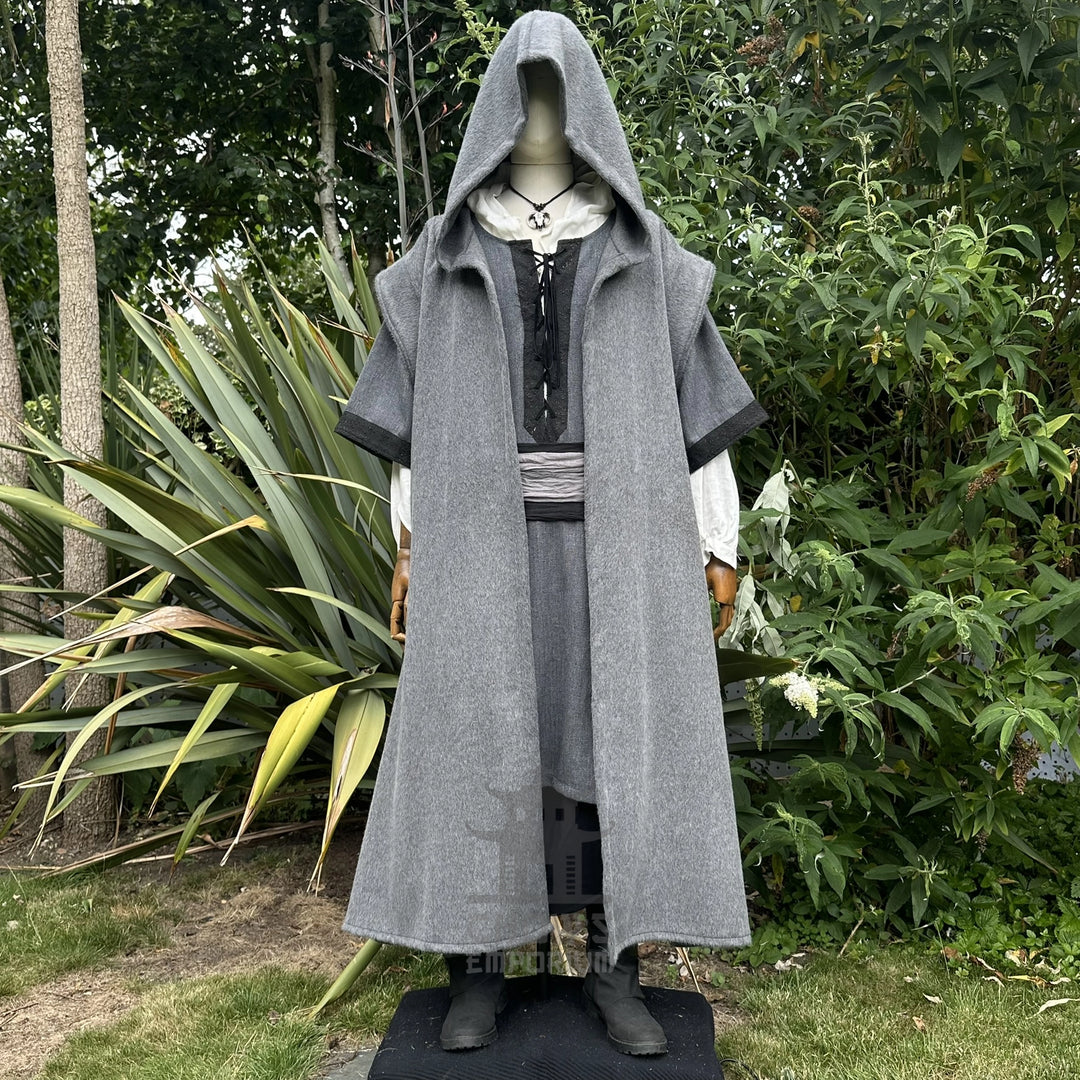 The Ashen Huntsman LARP Outfit - 3+ pieces (Robe, Hood, Sash)