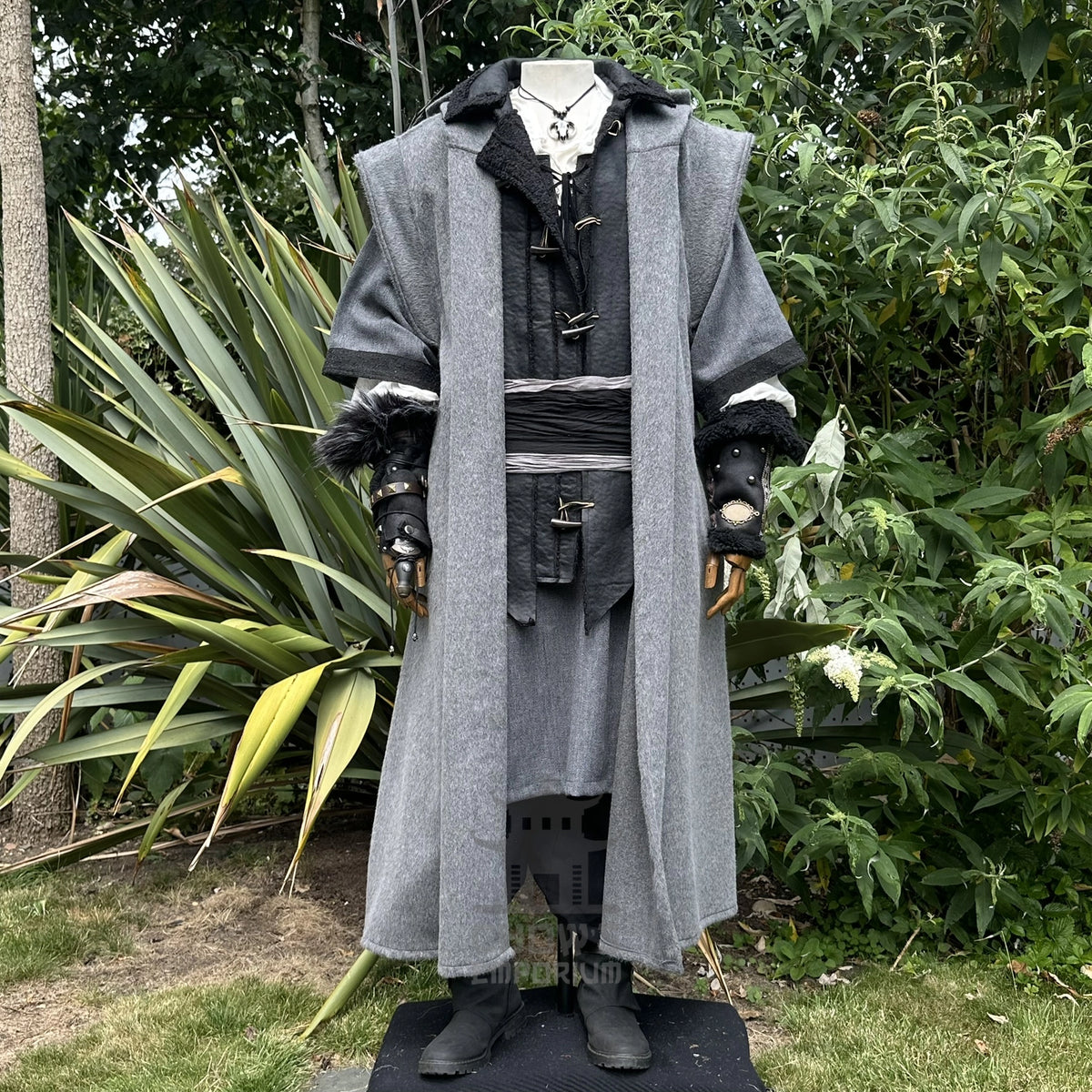 Mountain Ranger LARP Outfit, 4+ Pieces (Robe, Waistcoat, Hood &amp; Sash)