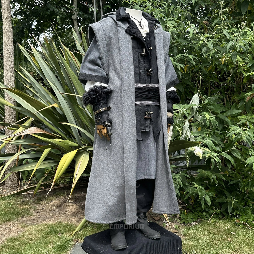 Mountain Ranger LARP Outfit, 4+ Pieces (Robe, Waistcoat, Hood &amp; Sash)