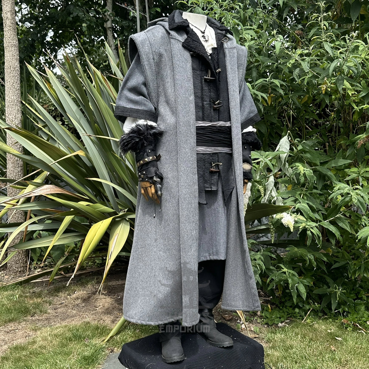 Mountain Ranger LARP Outfit, 4+ Pieces (Robe, Waistcoat, Hood &amp; Sash)