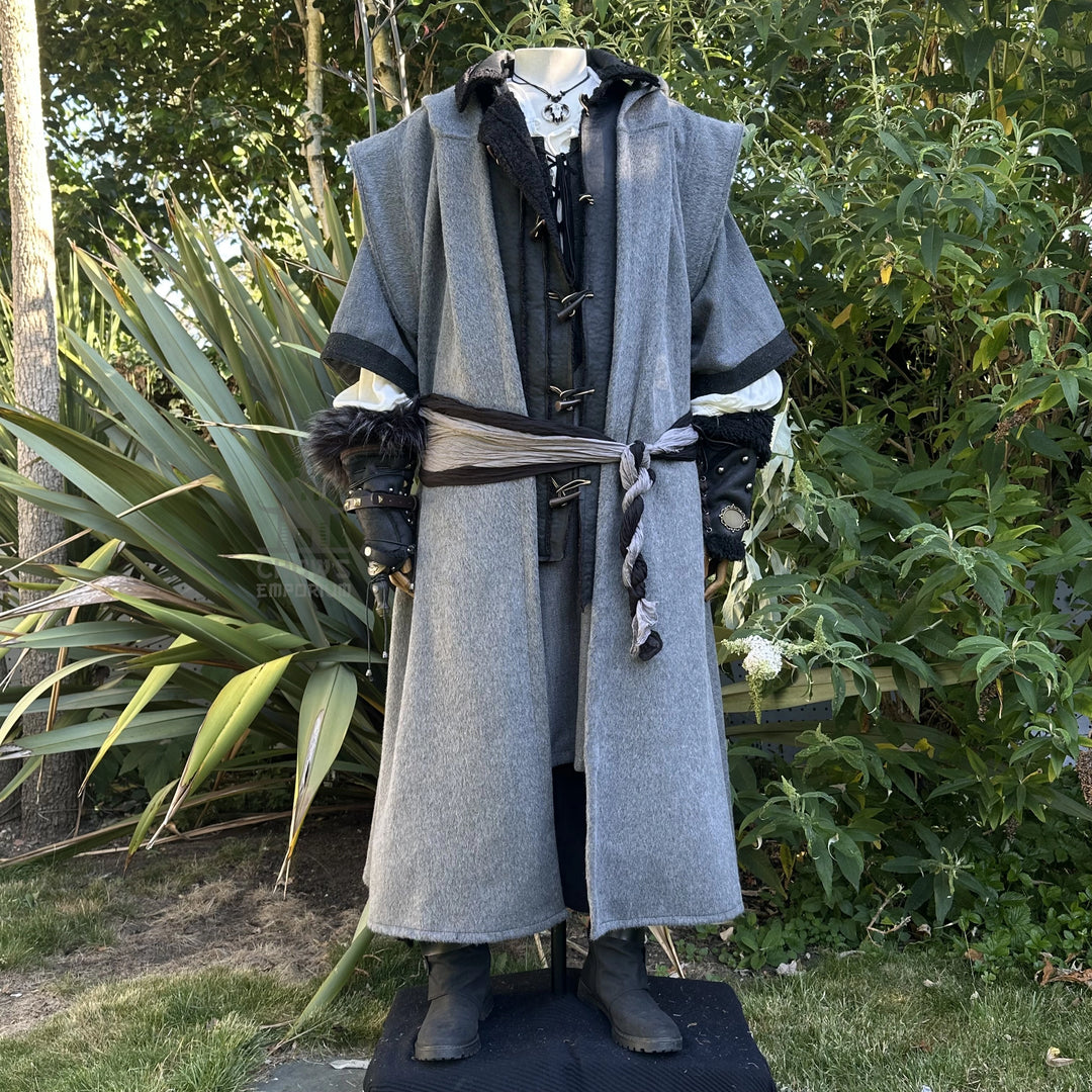 Mountain Ranger LARP Outfit, 4+ Pieces (Robe, Waistcoat, Hood &amp; Sash)