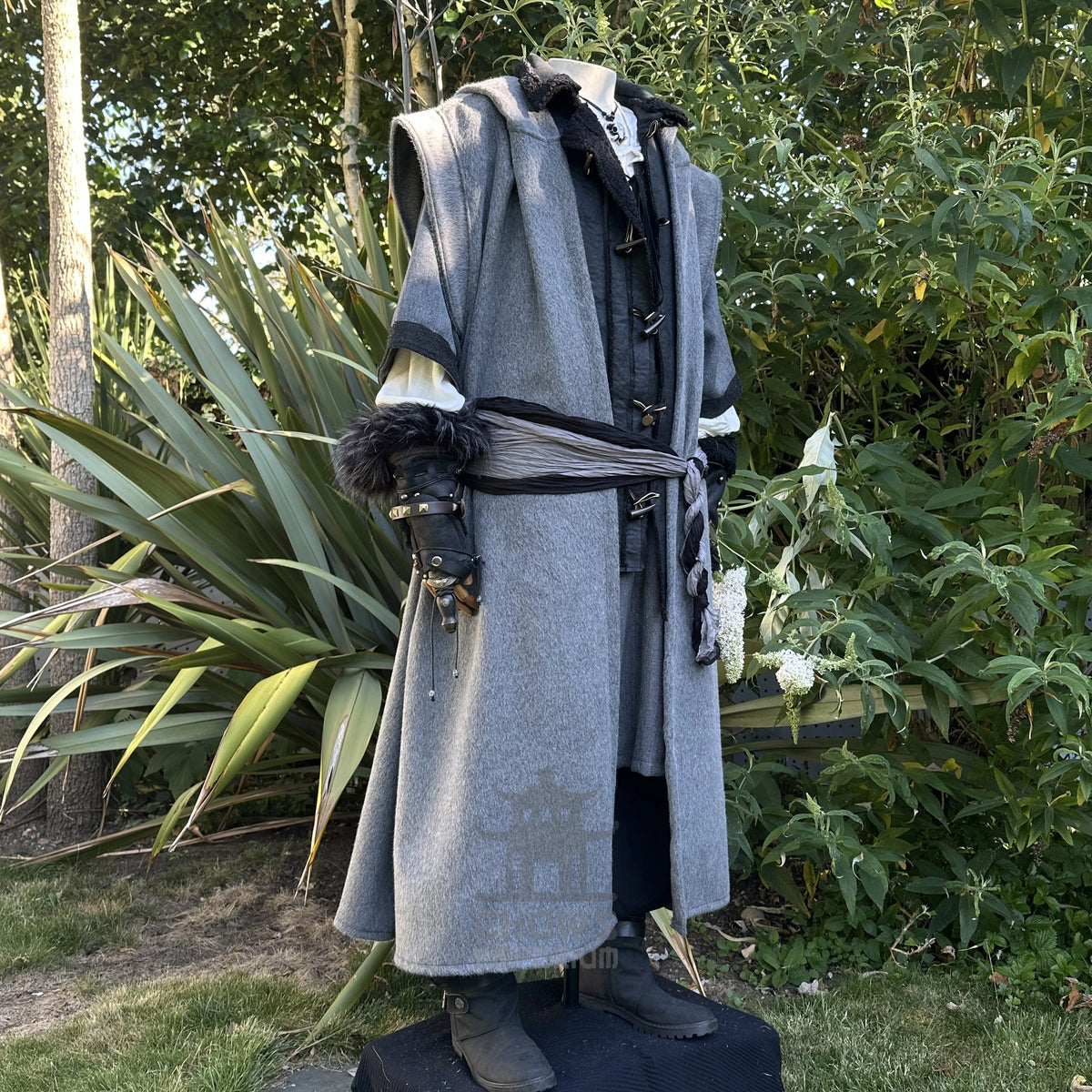 Mountain Ranger LARP Outfit, 4+ Pieces (Robe, Waistcoat, Hood &amp; Sash)