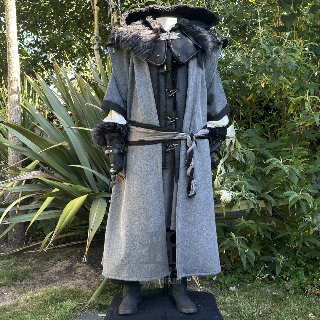 The Ashen Huntsman LARP Outfit - 3+ pieces (Robe, Hood, Sash)
