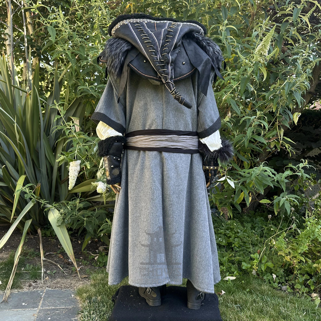 The Ashen Huntsman LARP Outfit - 3+ pieces (Robe, Hood, Sash)