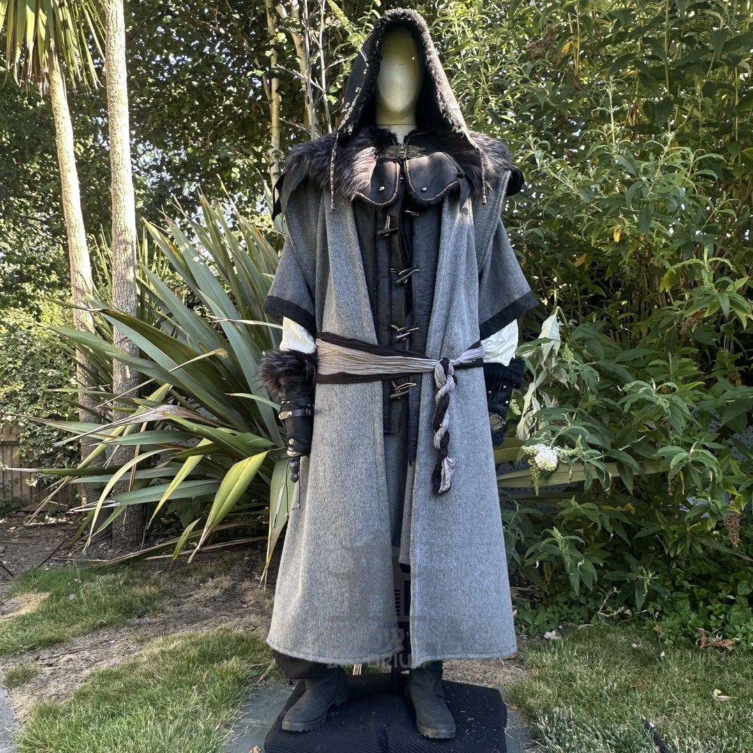 The Ashen Huntsman LARP Outfit - 3+ pieces (Robe, Hood, Sash)