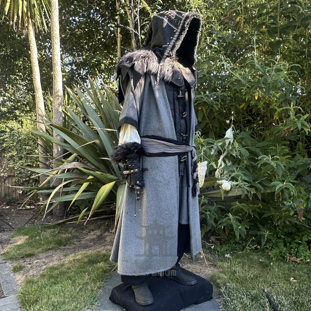 The Ashen Huntsman LARP Outfit - 3+ pieces (Robe, Hood, Sash)