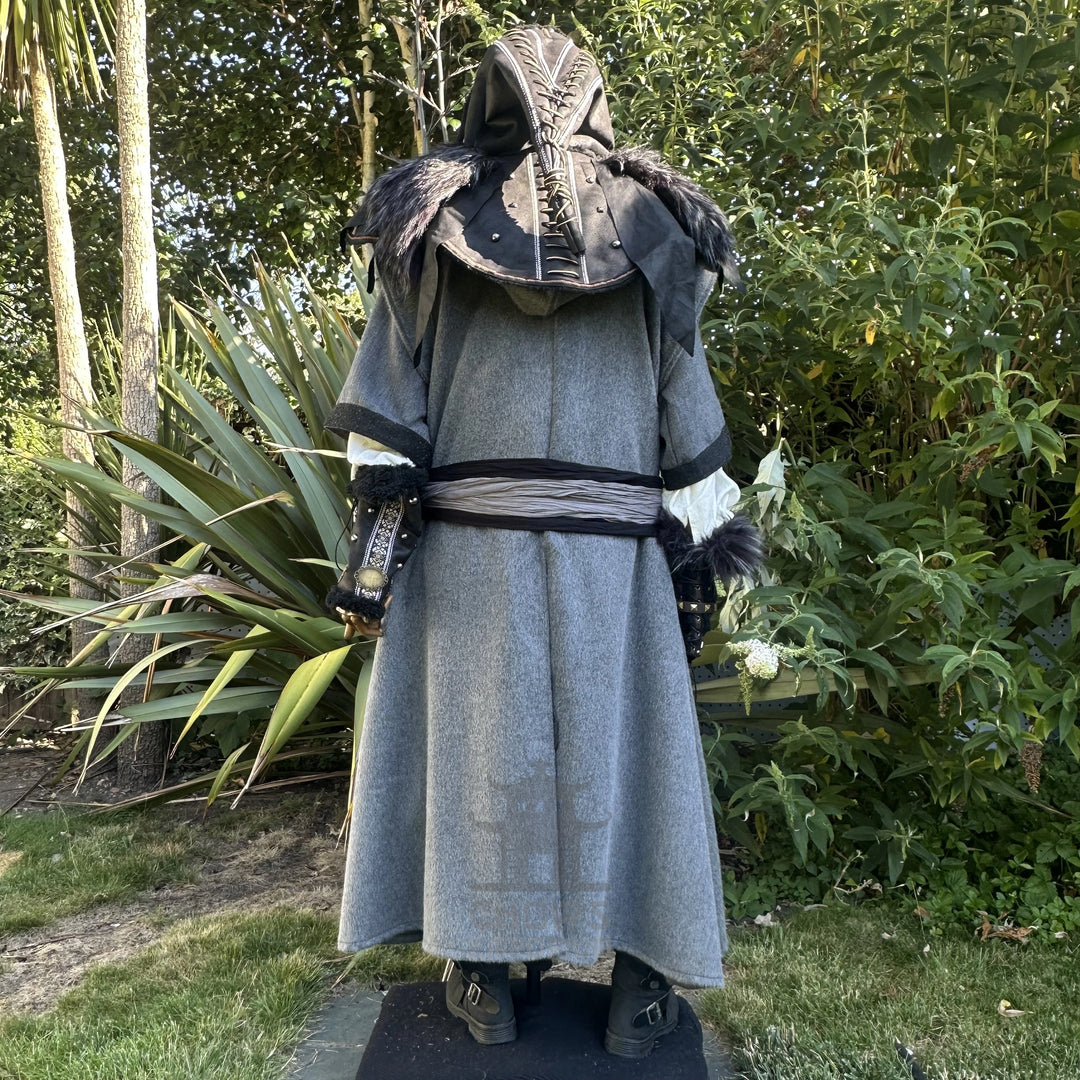 The Ashen Huntsman LARP Outfit - 3+ pieces (Robe, Hood, Sash)
