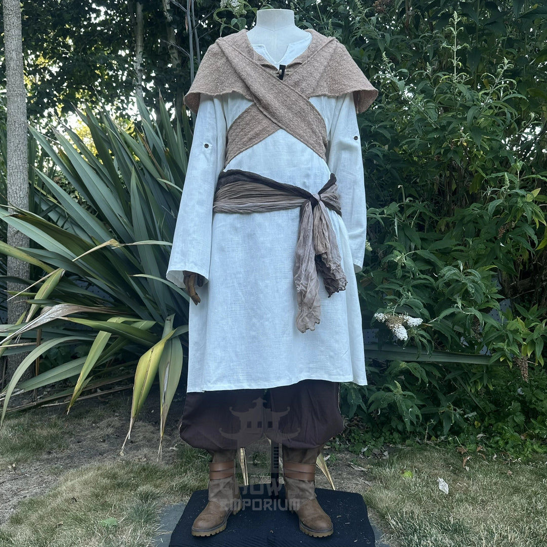 Sand Wool Textured Scarf Hood