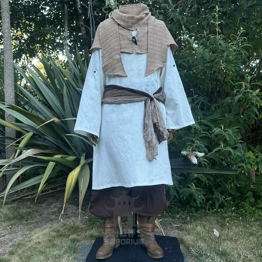 Sand Wool Textured Scarf Hood