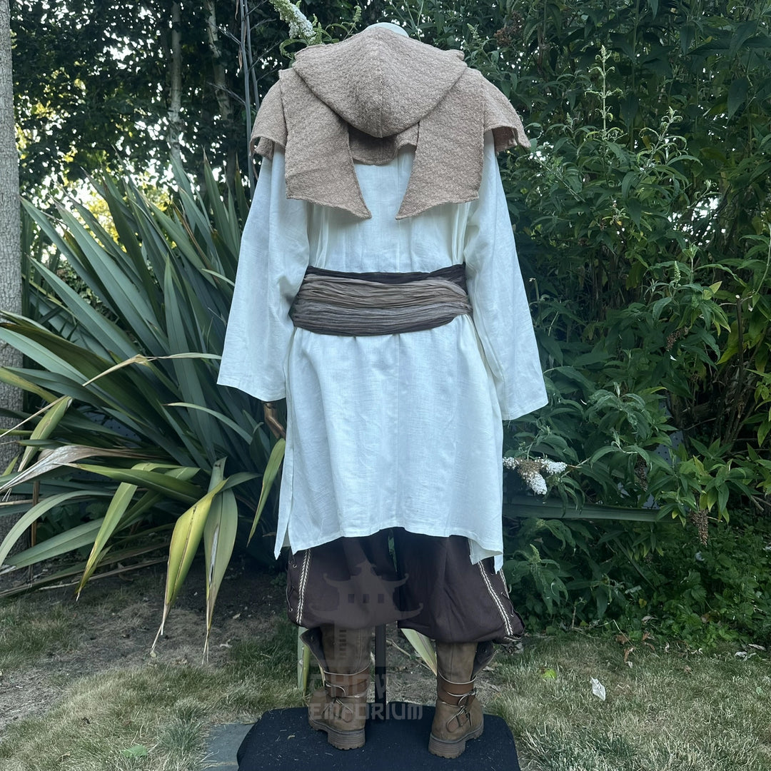 Sand Wool Textured Scarf Hood