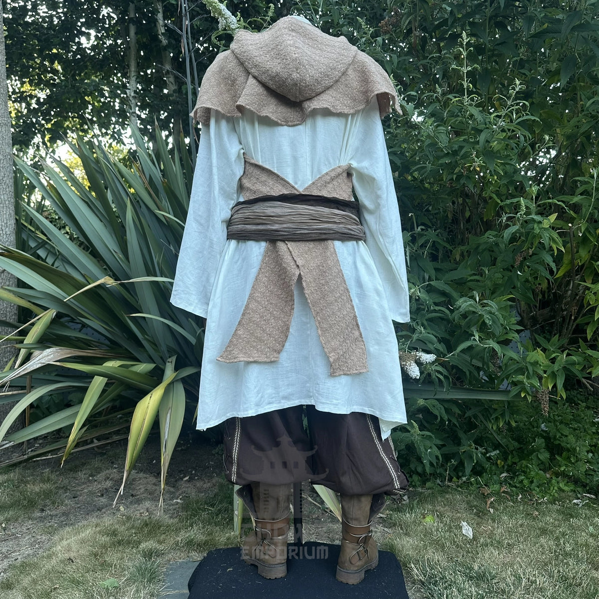 Sand Wool Textured Scarf Hood
