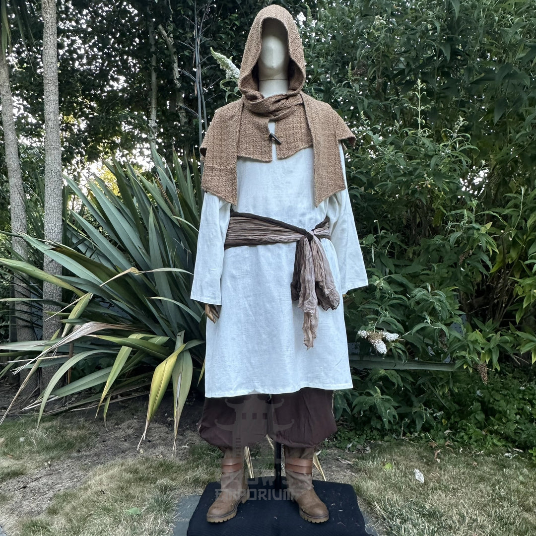 Tan Wool  Scarf Hood