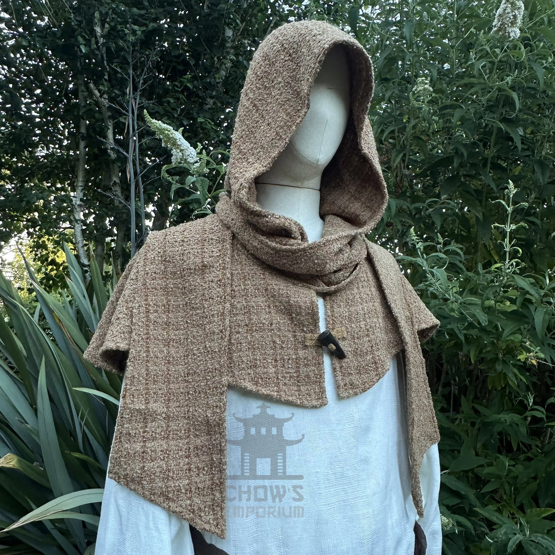 Tan Wool  Scarf Hood