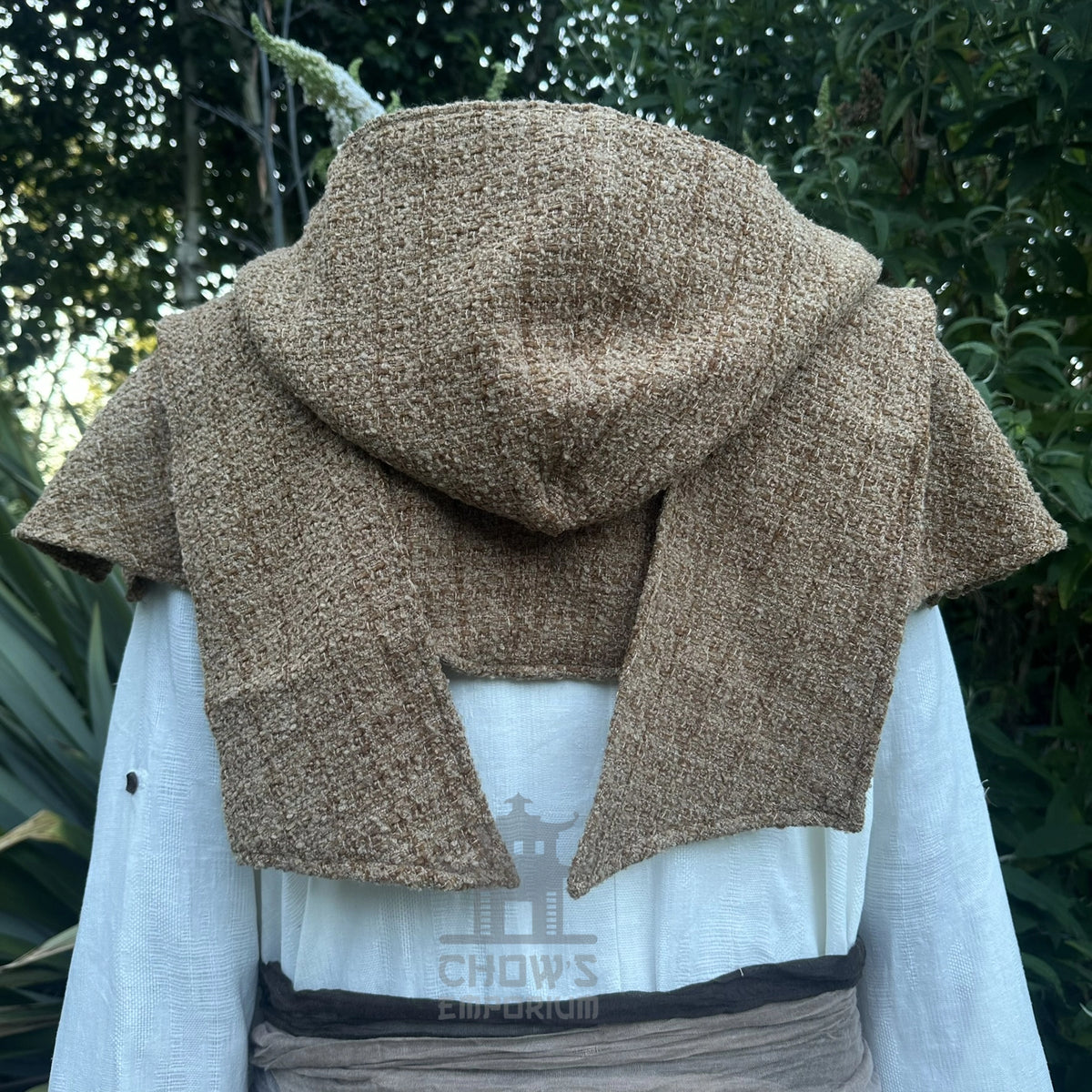 Tan Wool  Scarf Hood