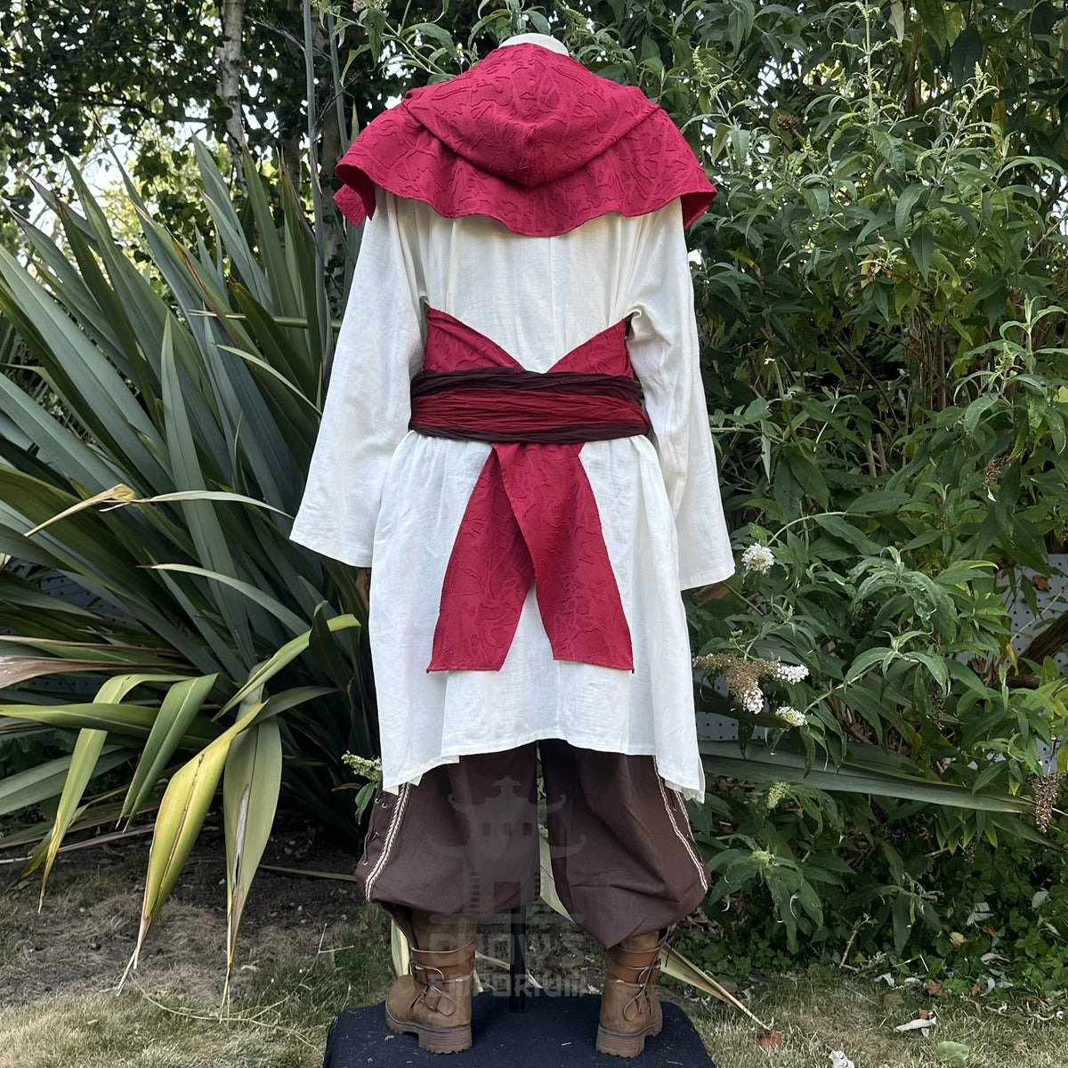 Red Medieval Scarf Hood - Lightweight