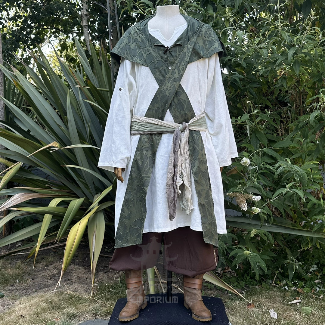 Green Medieval Scarf Hood - Lightweight